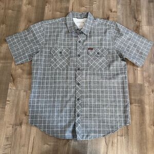 Orvis Classic Collection Gray Check Tech Shirt Men Large Outdoor Lightweight EUC